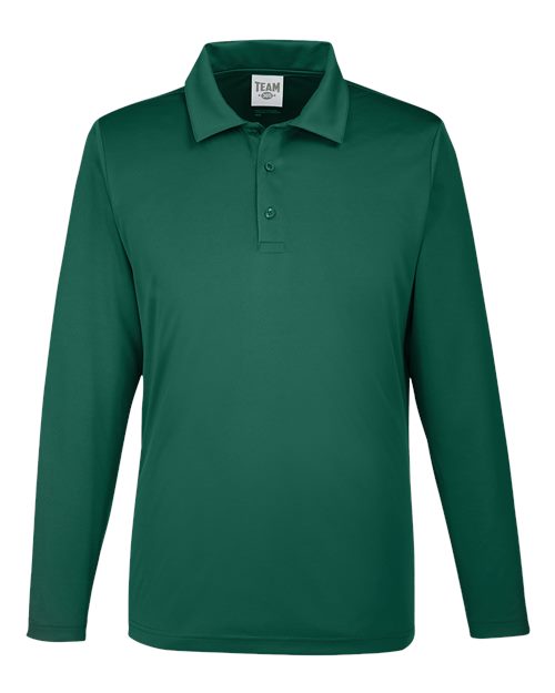 Men's Zone Performance Long Sleeve Polo - Sport Forest Front