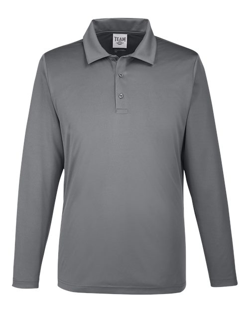 Men's Zone Performance Long Sleeve Polo - Sport Graphite Front