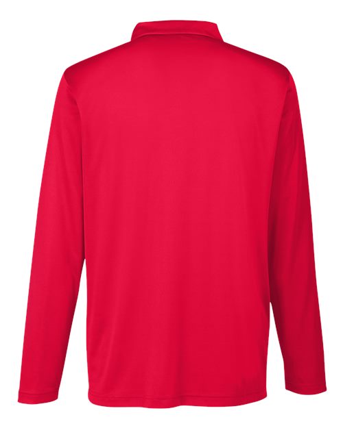 Men's Zone Performance Long Sleeve Polo - Sport Red Back