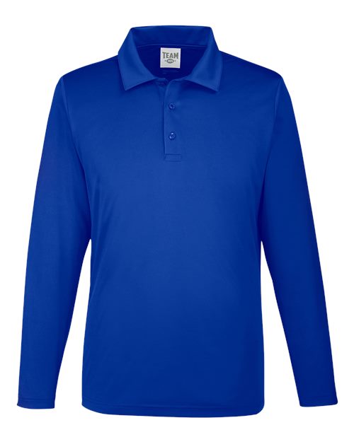 Men's Zone Performance Long Sleeve Polo - Sport Royal Front