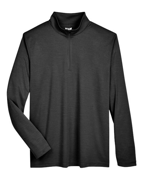 Men's Zone Sonic Heather Performance Quarter-Zip Pullover - Black Heather Front