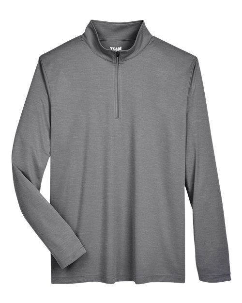 Men's Zone Sonic Heather Performance Quarter-Zip Pullover - Dark Grey Heather Front