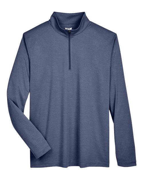 Men's Zone Sonic Heather Performance Quarter-Zip Pullover - Sport Dark Navy Heather Front