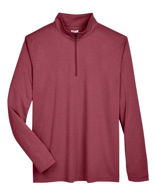 Men's Zone Sonic Heather Performance Quarter-Zip Pullover - Sport Maroon Heather Front