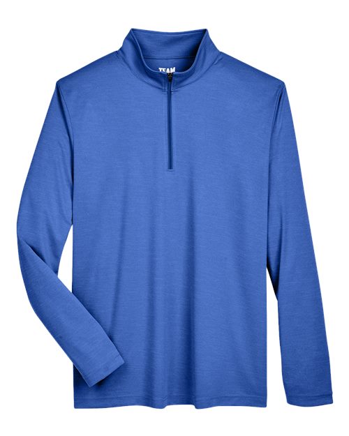 Men's Zone Sonic Heather Performance Quarter-Zip Pullover - Sport Royal Heather Front