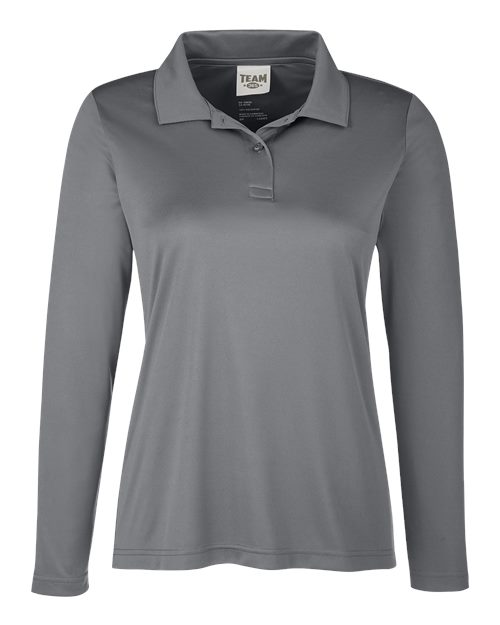 Women's Zone Performance Long Sleeve Polo - Sport Graphite Front