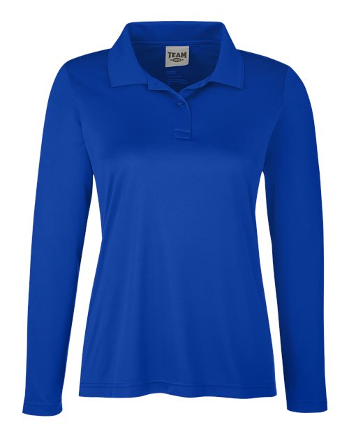 Women's Zone Performance Long Sleeve Polo - Sport Royal Front