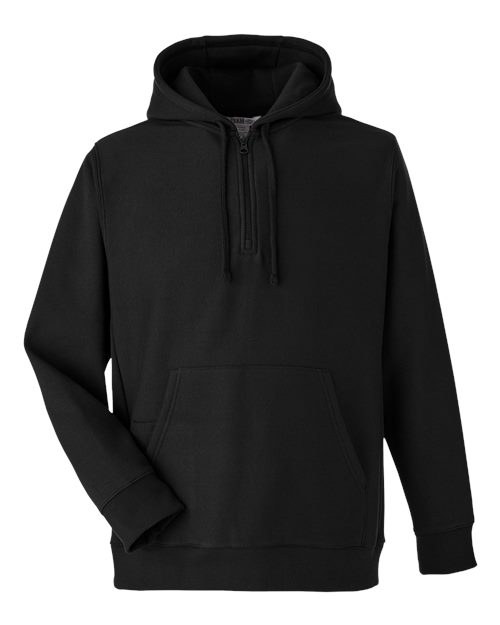 Unisex Zone HydroSport™ Heavyweight Quarter-Zip Hooded Sweatshirt - Black Front
