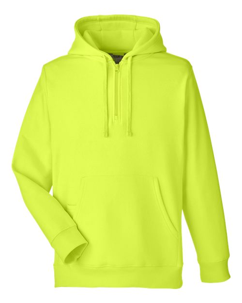 Unisex Zone HydroSport™ Heavyweight Quarter-Zip Hooded Sweatshirt - Safety Yellow Front
