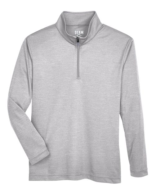 Youth Zone Sonic Heather Performance Quarter-Zip Pullover - Athletic Heather Front