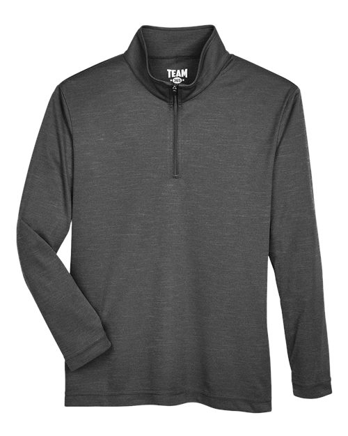 Youth Zone Sonic Heather Performance Quarter-Zip Pullover - Black Heather Front