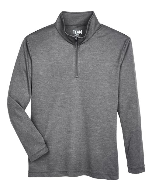 Youth Zone Sonic Heather Performance Quarter-Zip Pullover - Dark Grey Heather Front