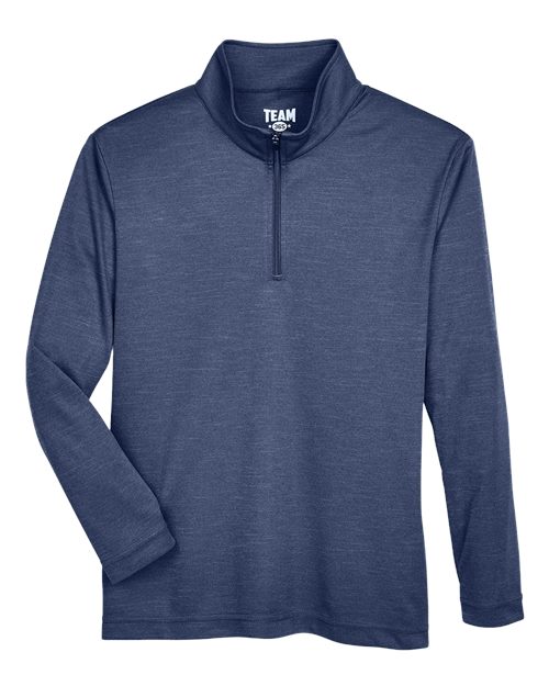 Youth Zone Sonic Heather Performance Quarter-Zip Pullover - Sport Dark Navy Heather Front