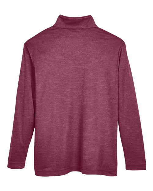 Youth Zone Sonic Heather Performance Quarter-Zip Pullover - Sport Maroon Heather Back