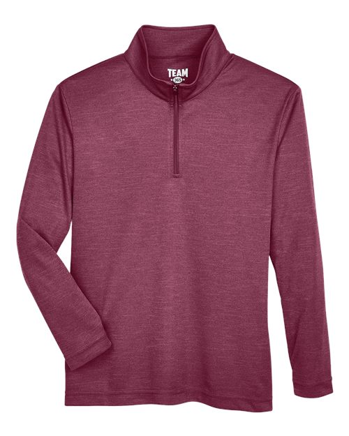 Youth Zone Sonic Heather Performance Quarter-Zip Pullover - Sport Maroon Heather Front