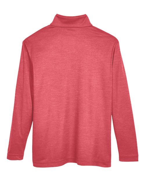 Youth Zone Sonic Heather Performance Quarter-Zip Pullover - Sport Red Heather Back