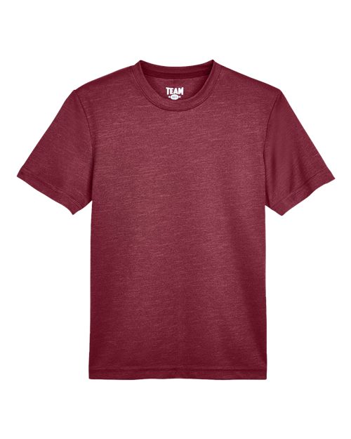 Youth Sonic Heather Performance T-Shirt - Sport Maroon Heather Front