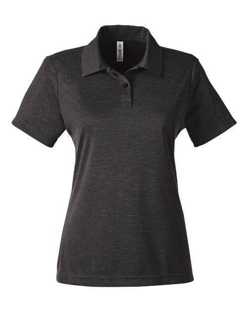 Women's Zone Sonic Heather Performance Polo - Black Heather Front