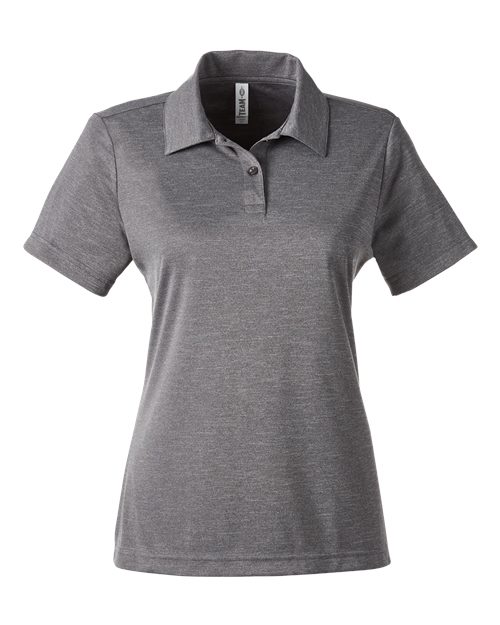 Women's Zone Sonic Heather Performance Polo - Dark Grey Heather Front