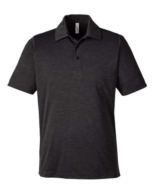 Men's Zone Sonic Heather Performance Polo - Black Heather Front