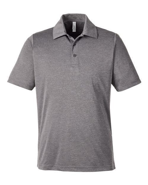 Team 365 Men's Zone Sonic Heather Performance Polo - Dark Grey Heather Front
