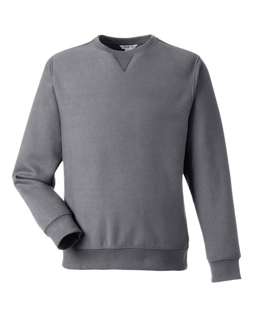 Team 365 Unisex Zone HydroSport™ Heavyweight Crewneck Sweatshirt - Dark Grey Heather Front