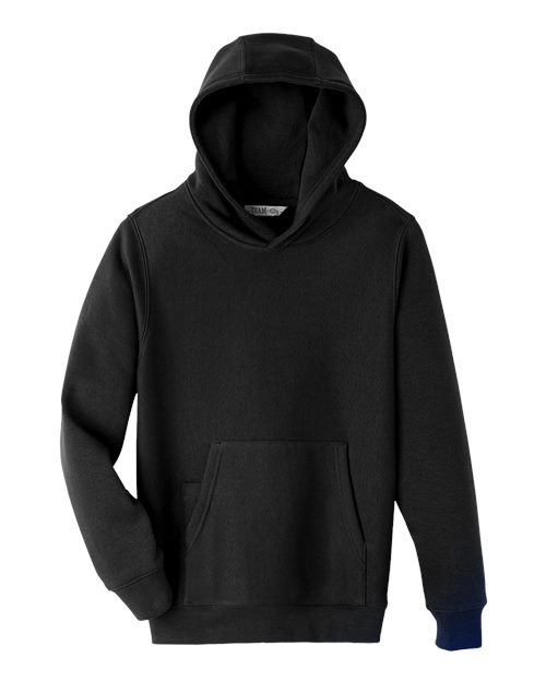 Team 365 Youth Zone HydroSport™ Heavyweight Hooded Sweatshirt - Black Front