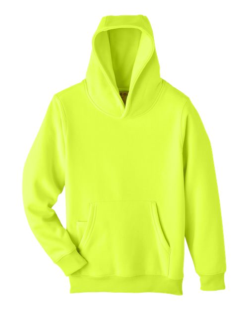 Youth Zone HydroSport™ Heavyweight Hooded Sweatshirt - Safety Yellow Front