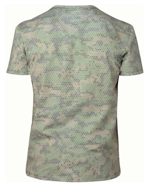 Unisex Ultimate CVC T-Shirt - Green Hex Camo Back