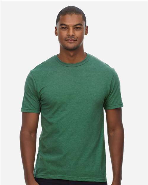 Unisex Epic CVC T-Shirt - Heather Kelly Green Front