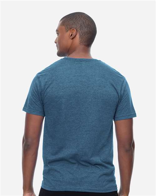 Unisex Epic CVC T-Shirt - Heather Steel Blue Back