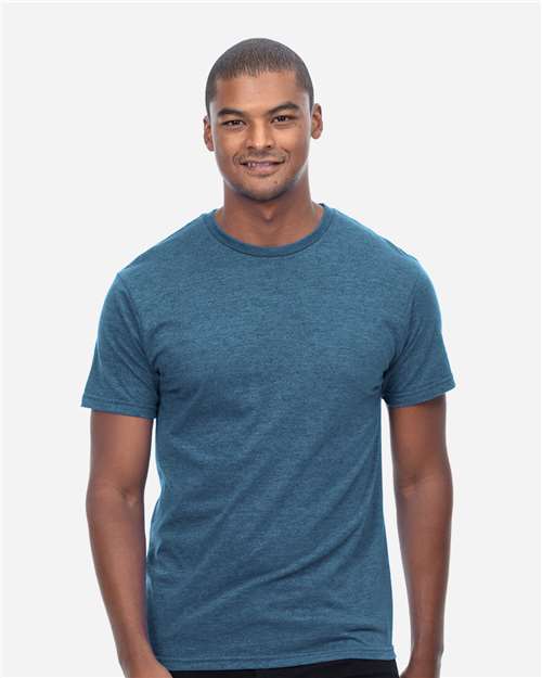 Unisex Epic CVC T-Shirt - Heather Steel Blue Front