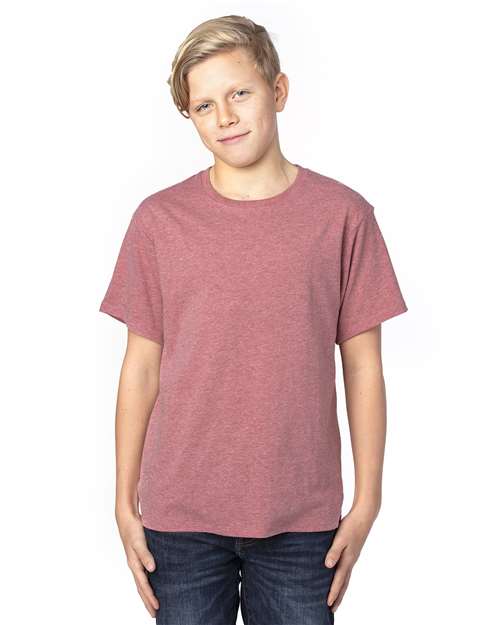 Youth Ultimate CVC T-Shirt - Maroon Heather Front