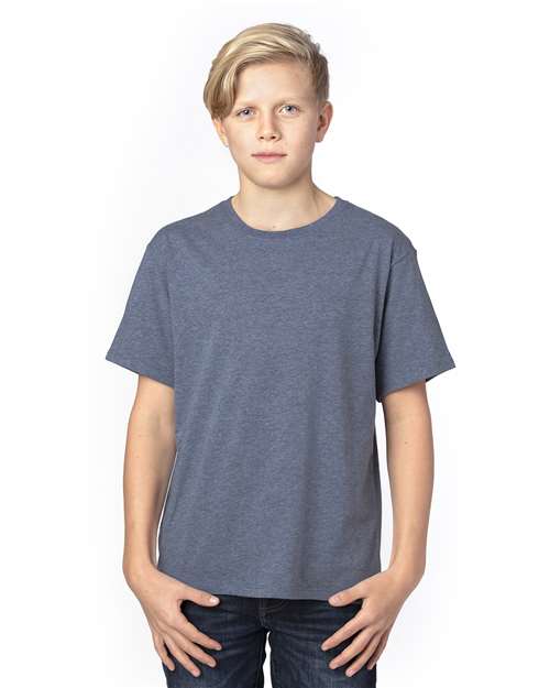 Youth Ultimate CVC T-Shirt - Navy Heather Front