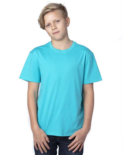 Youth Ultimate CVC T-Shirt - Pacific Blue Front