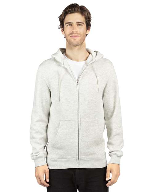 Unisex Fleece Full-Zip Hooded Sweatshirt - Oatmeal Heather Front