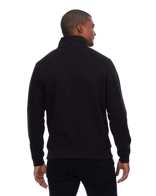 Unisex Ultimate Fleece Quarter-Zip Sweatshirt - Black Back