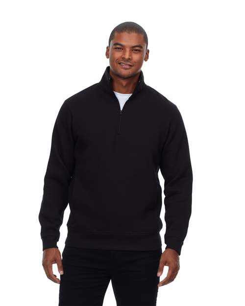 Unisex Ultimate Fleece Quarter-Zip Sweatshirt - Black Front