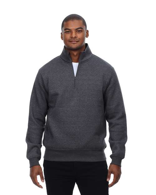 Unisex Ultimate Fleece Quarter-Zip Sweatshirt - Charcoal Heather Front