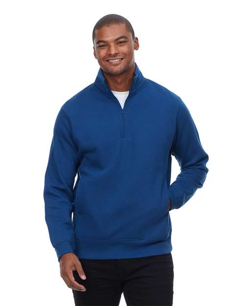 Unisex Ultimate Fleece Quarter-Zip Sweatshirt - Navy Front