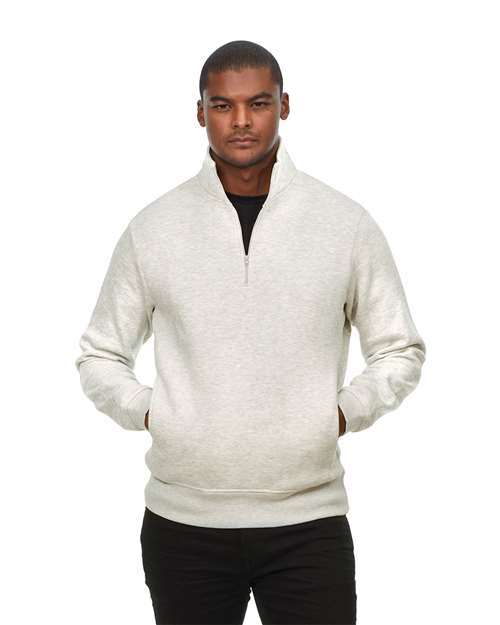Unisex Ultimate Fleece Quarter-Zip Sweatshirt - Oatmeal Heather Front