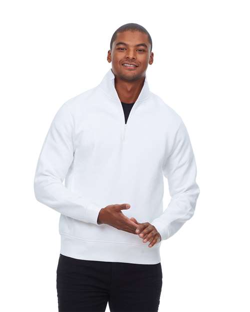 Unisex Ultimate Fleece Quarter-Zip Sweatshirt - White Front