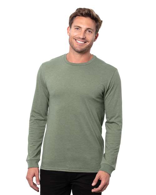 Unisex Epic CVC Long Sleeve T-Shirt - Heather Military Green Front