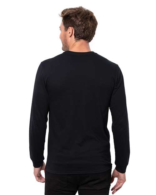 Unisex Epic CVC Long Sleeve T-Shirt - Solid Black Back