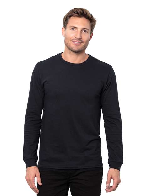 Unisex Epic CVC Long Sleeve T-Shirt - Solid Black Front