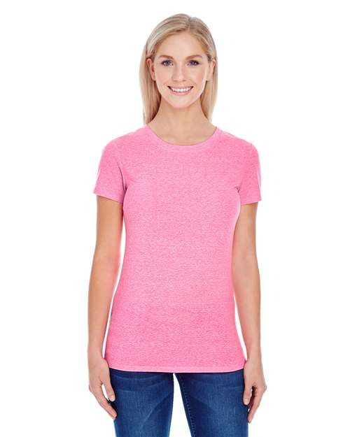 Women's Tri-Blend T-Shirt - Neon Pink Triblend Front