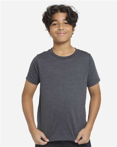 Youth Epic CVC T-Shirt - Heather Black Front
