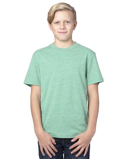 Youth Triblend T-Shirt - Green Triblend Front