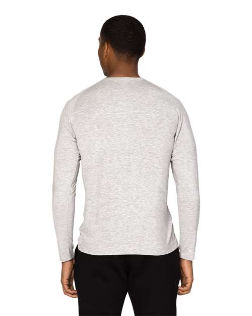 Unisex Impact Long-Sleeve T-Shirt - Heather Grey Back