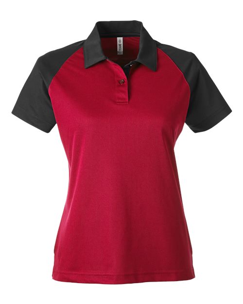 Women's Command Snag-Protection Colorblock Polo - Sport Red/ Black Front